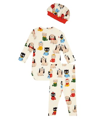 Baby set of bodysuit, pants and beanie | Mini Rodini