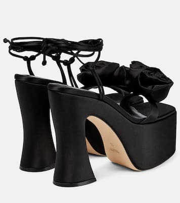 Appliqué satin platform sandals | Magda Butrym