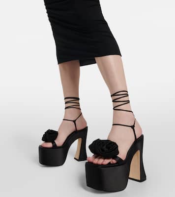 Appliqué satin platform sandals | Magda Butrym