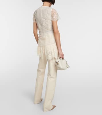 Bow-embellished layered lace top | Acne Studios