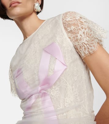 Bow-embellished layered lace top | Acne Studios