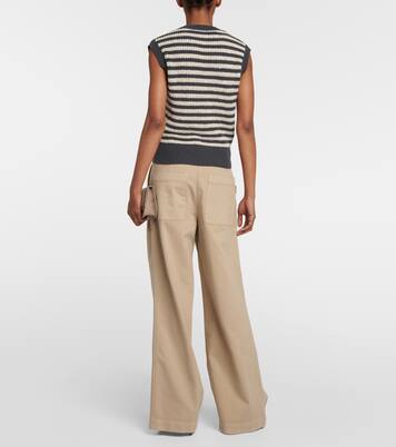 Pull sans manches en coton à ornements | Brunello Cucinelli