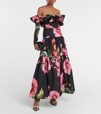 Abito lungo in cotone con stampa | Giambattista Valli