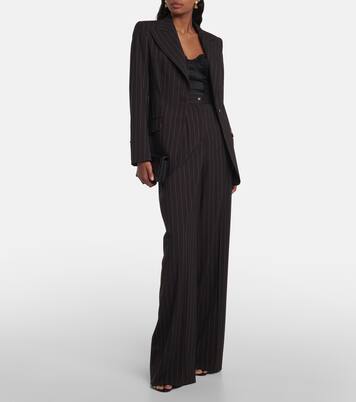 Weite High-Rise-Hose aus Wolle | Dolce&Gabbana