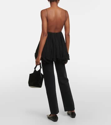 Top Anita aus Seide mit Leder | Khaite