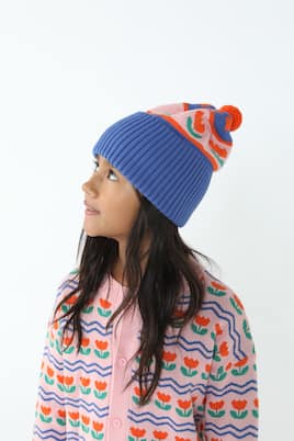 Flowers cotton and wool beanie | Tinycottons
