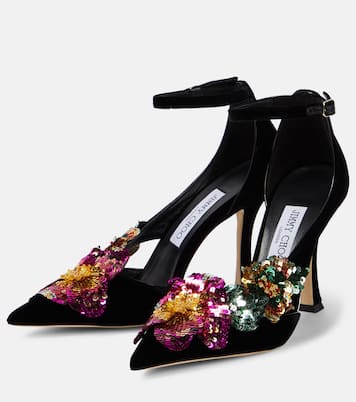 Verzierte Pumps Azara 100 aus Samt | Jimmy Choo