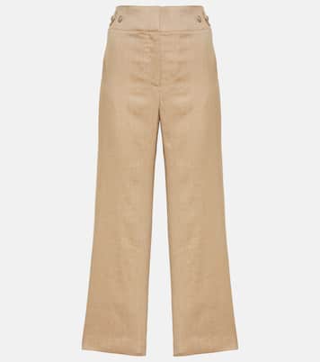 Aubrie linen-blend cropped pants | Veronica Beard