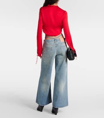 Trafalgar faded low-rise flared jeans | Acne Studios