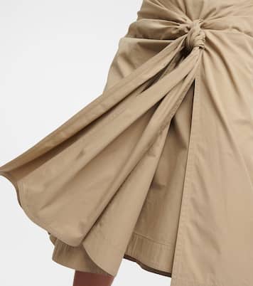 Falda midi de algodón drapeados | Bottega Veneta