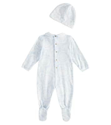 Baby - Tutina e berretto in misto cotone | Versace Kids
