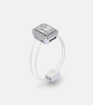 Bague Floating en or blanc 18 ct et diamants | Persée