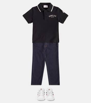 Polo in piqué di cotone con logo | Moncler Enfant