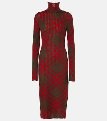 Abito midi Burberry Check in maglia | Burberry