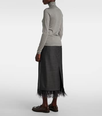 Jersey de cuello alto de cachemir y seda | Brunello Cucinelli