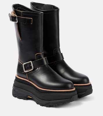 Plateau-Bikerstiefel aus Leder | Sacai