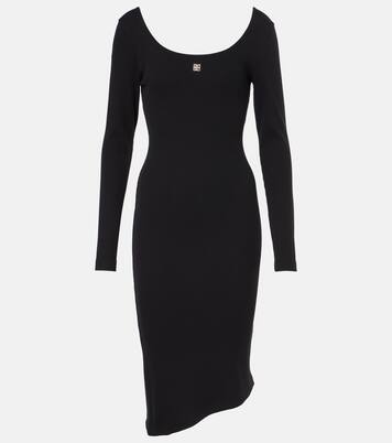 Abito midi in jersey di cotone a coste | Givenchy