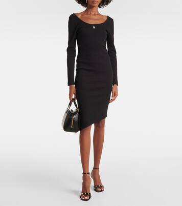 Abito midi in jersey di cotone a coste | Givenchy