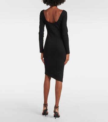 Abito midi in jersey di cotone a coste | Givenchy