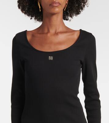 Abito midi in jersey di cotone a coste | Givenchy