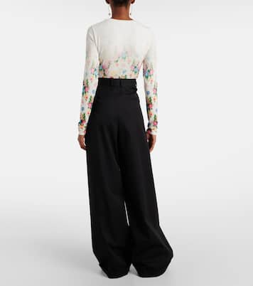 Pantaloni a gamba larga in cotone e seta | Loewe