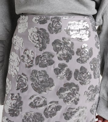 Jupe crayon à sequins et à fleurs | Rotate