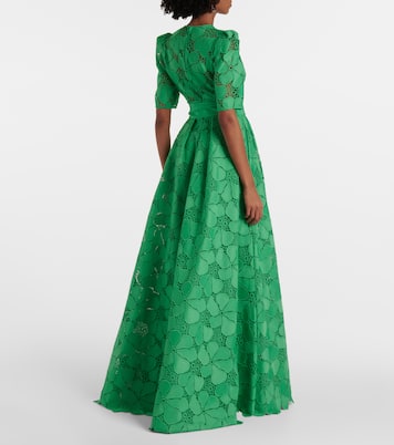Abito lungo in macramé con cintura | Elie Saab