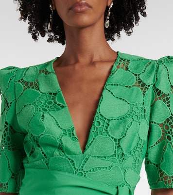 Abito lungo in macramé con cintura | Elie Saab