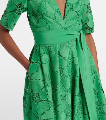 Abito lungo in macramé con cintura | Elie Saab