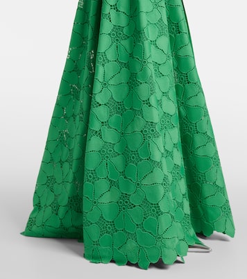 Abito lungo in macramé con cintura | Elie Saab