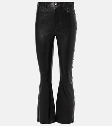 Le Crop Mini Boot leather bootcut pants | Frame