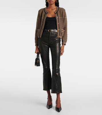 Le Crop Mini Boot leather bootcut pants | Frame