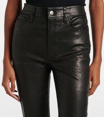 Le Crop Mini Boot leather bootcut pants | Frame
