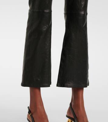 Le Crop Mini Boot leather bootcut pants | Frame