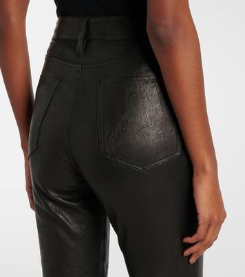 Le Crop Mini Boot leather bootcut pants | Frame