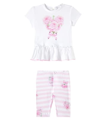Bébé – Ensemble top et legging en coton à fleurs | Monnalisa