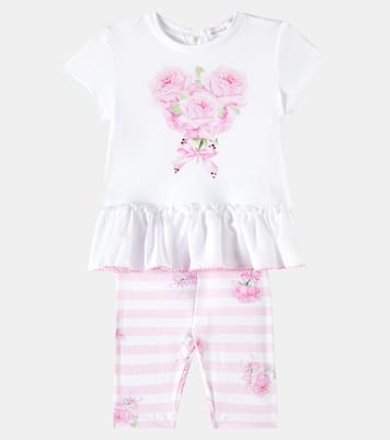 Bébé – Ensemble top et legging en coton à fleurs | Monnalisa