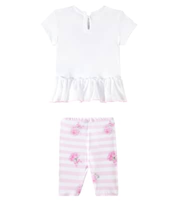 Bébé – Ensemble top et legging en coton à fleurs | Monnalisa
