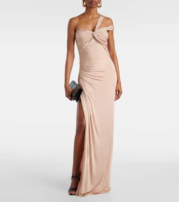 One-shoulder gathered jersey gown | Tom Ford