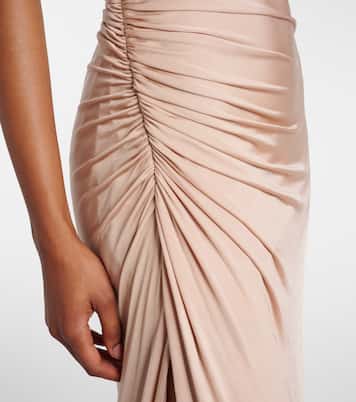 One-shoulder gathered jersey gown | Tom Ford