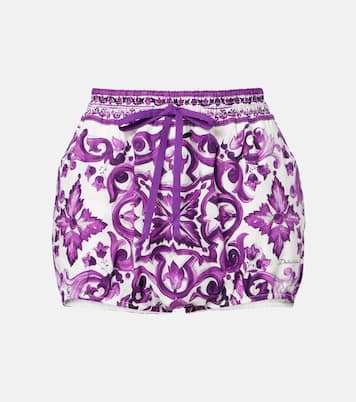 Shorts in popeline di cotone Majolica | Dolce&Gabbana