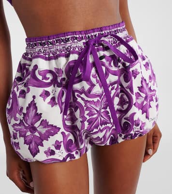 Shorts in popeline di cotone Majolica | Dolce&Gabbana