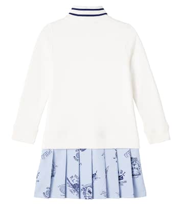 Pleated cotton-blend terry polo dress | Polo Ralph Lauren Kids