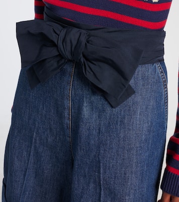 Bow-detail chambray Bermuda shorts | Valentino