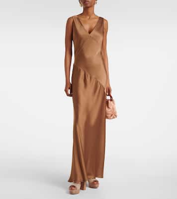 Plateausandalen aus Organza und Veloursleder | Gianvito Rossi