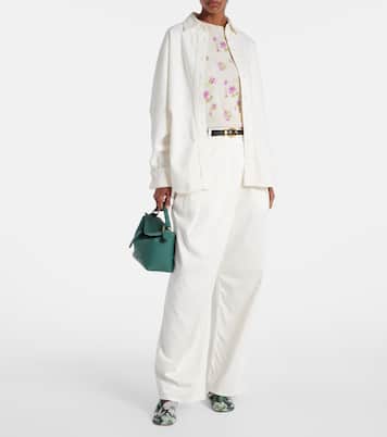 Weite High-Rise-Hose aus Baumwoll-Twill | Loewe