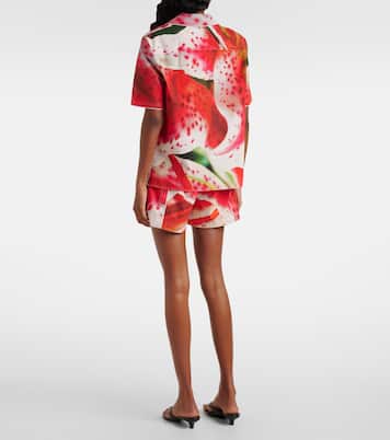 Camicia in twill di misto cotone con stampa | Tory Burch