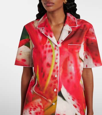 Camicia in twill di misto cotone con stampa | Tory Burch