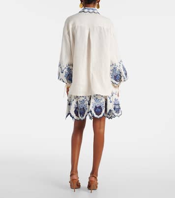 Bedruckte Bluse Abadía Wild aus Leinen | Agua by Agua Bendita