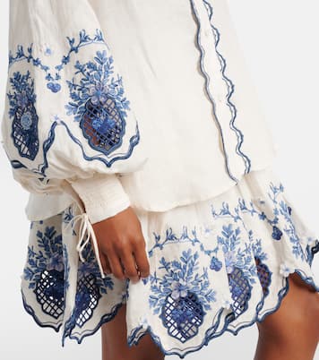 Bedruckte Bluse Abadía Wild aus Leinen | Agua by Agua Bendita
